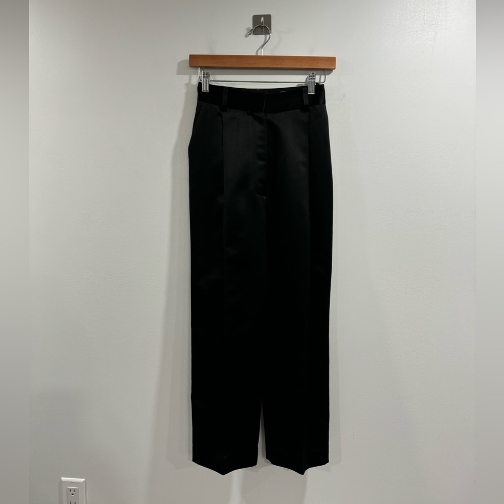 Beaufille‎ Women Black Valli Satin Trouser Pant Size 0